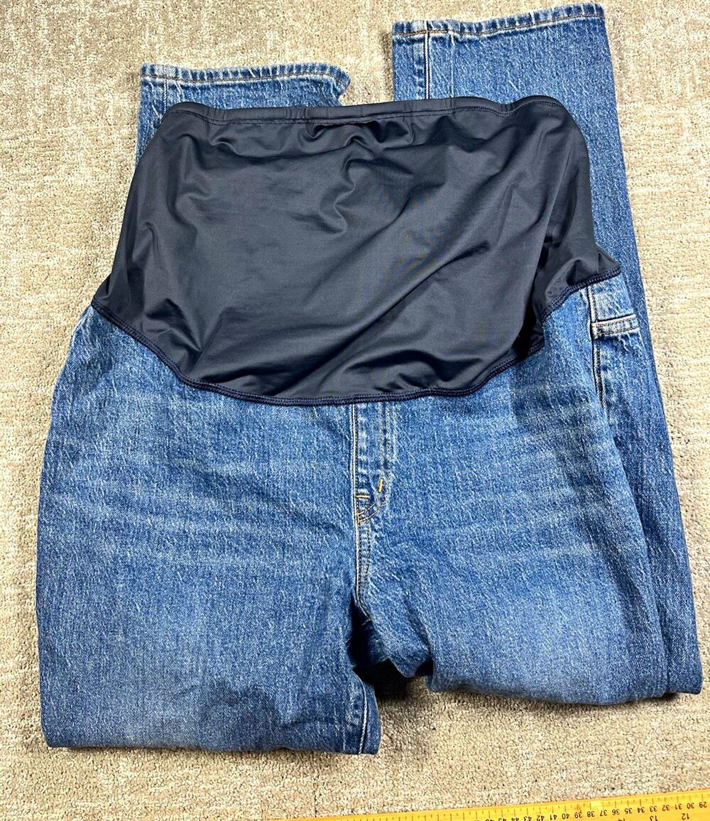 Madewell Maternity Perfect Vintage Medium Wash Blue Straight Jeans Stretch 33